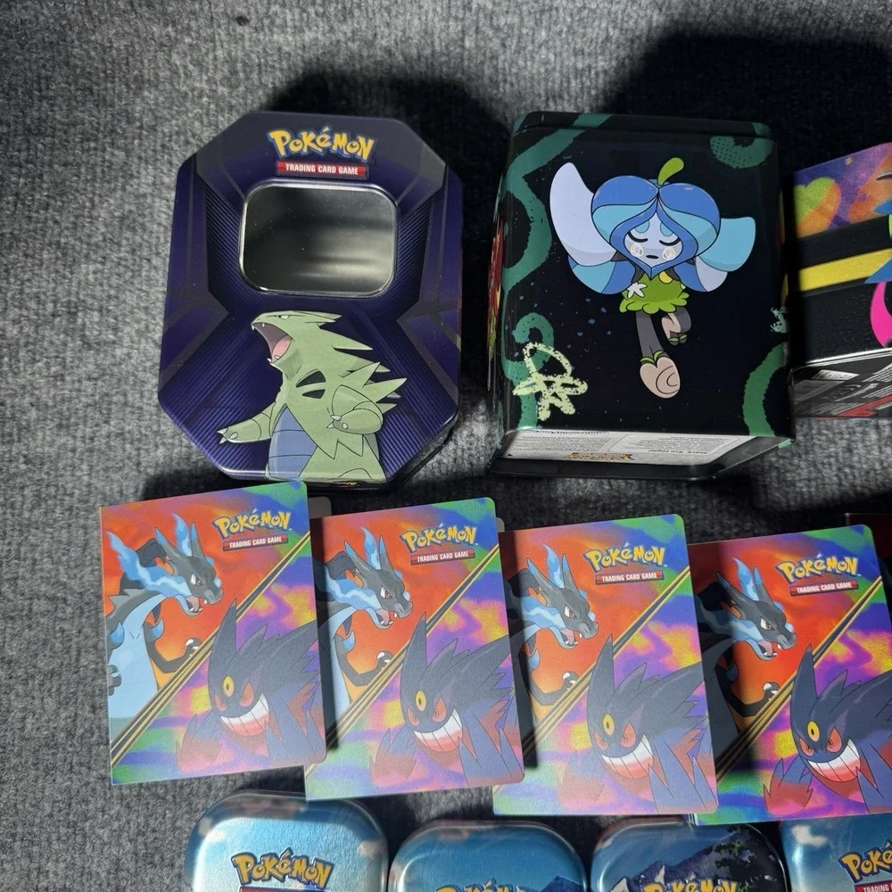 Lot Of Pokemon Ascended Hero's Mini Tins & Other Tins & Phantasmal Binders EMPTY